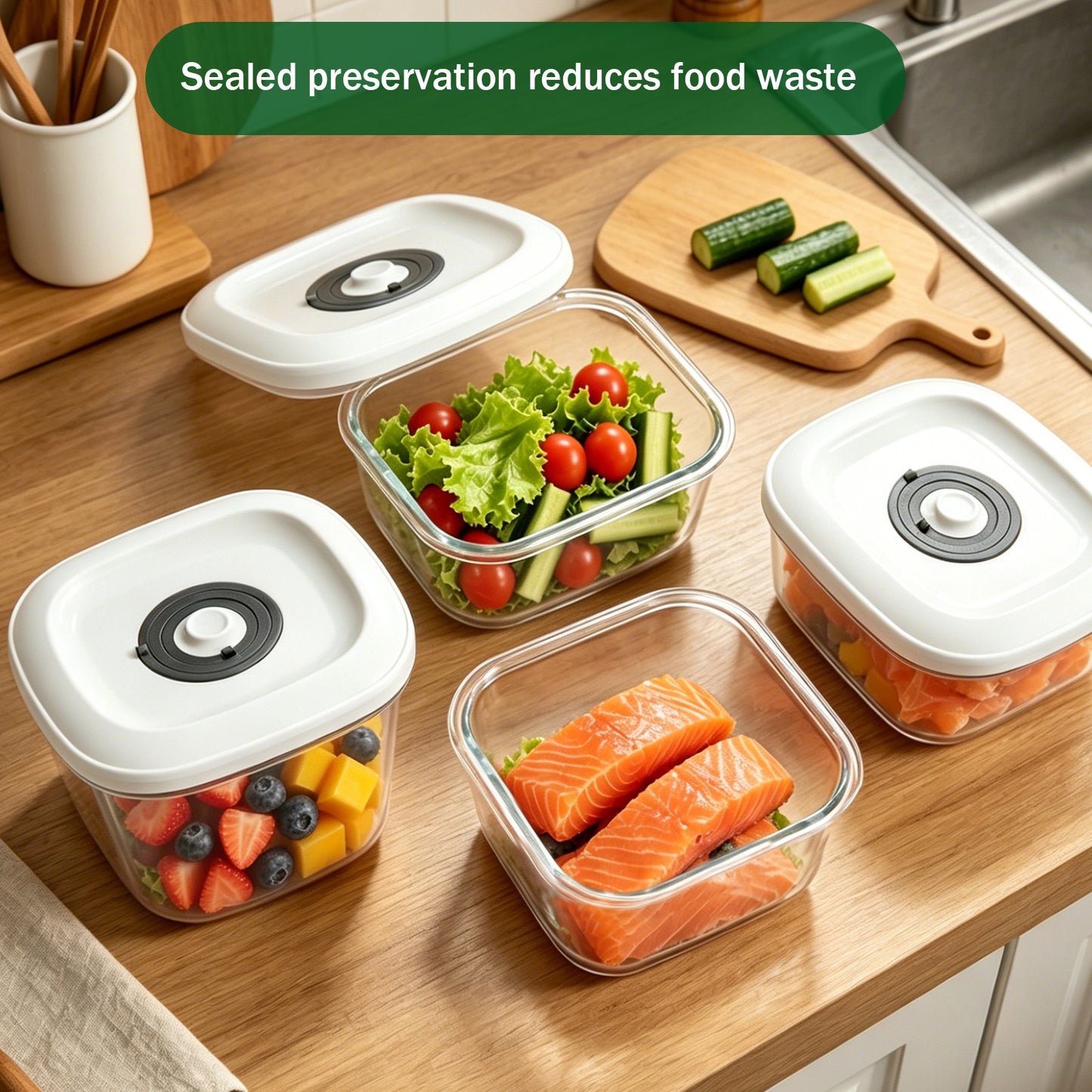 LIWUNON Vacuum Canister Set for Food Storage