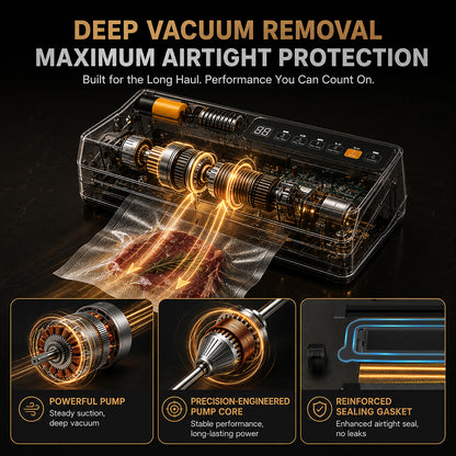 LIWUNON Duo VS8003S Vacuum Sealer – Dual System, Designed as a complete vacuum system, it eliminates the need for separate tools by supporting both standard textured bags and reusable valve bags in one machine. More capability.No compromise. (Coming Soon)