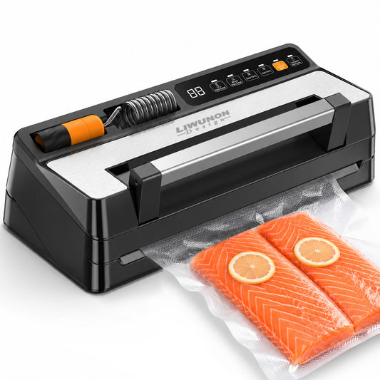 LIWUNON Duo VS8003S Vacuum Sealer – Dual System, Designed as a complete vacuum system, it eliminates the need for separate tools by supporting both standard textured bags and reusable valve bags in one machine. More capability.No compromise. (Coming Soon)