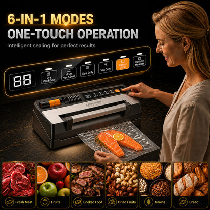 LIWUNON Duo VS8003S Vacuum Sealer – Dual System, Designed as a complete vacuum system, it eliminates the need for separate tools by supporting both standard textured bags and reusable valve bags in one machine. More capability.No compromise. (Coming Soon)