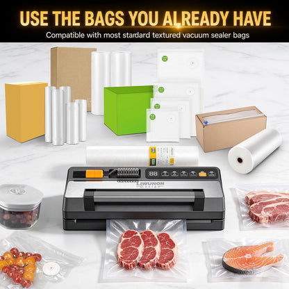 LIWUNON Duo VS8003S Vacuum Sealer – Dual System, Designed as a complete vacuum system, it eliminates the need for separate tools by supporting both standard textured bags and reusable valve bags in one machine. More capability.No compromise. (Coming Soon)